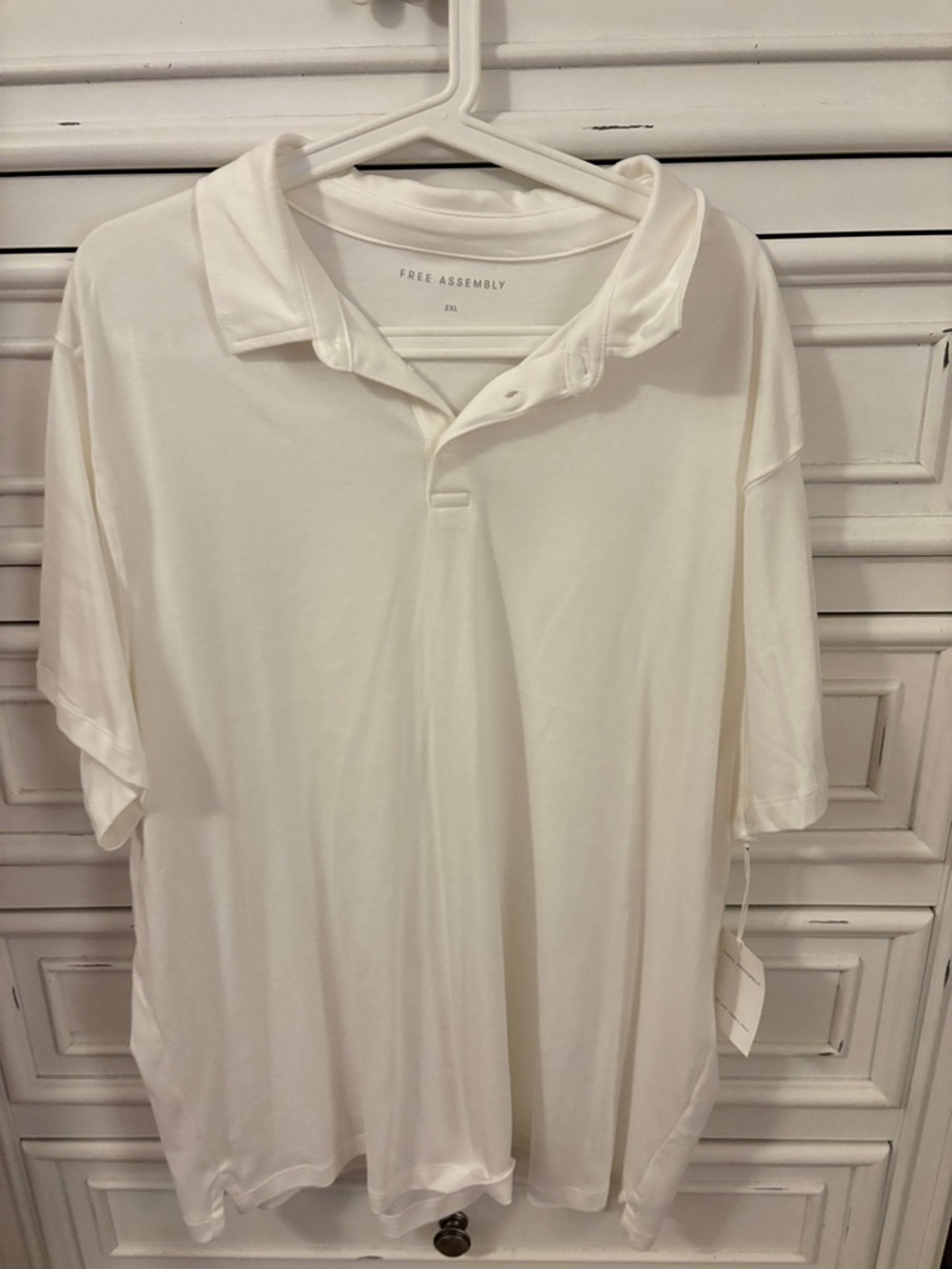 Men’s Free Assembly White Polo Shirt
